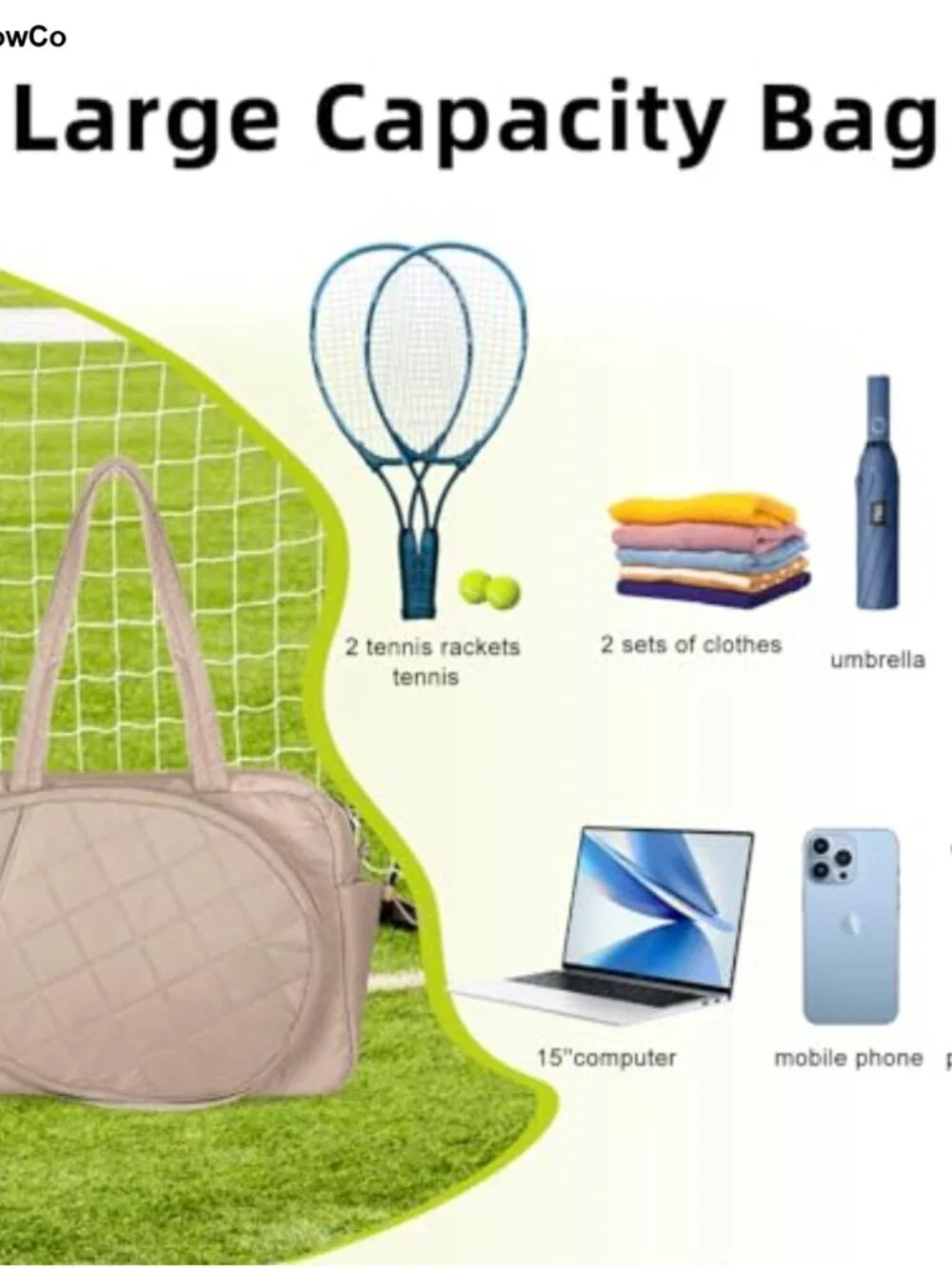Tennis Backpack Pickleball Racket Bag Water-Resistant 30L Sports Travel Duffle